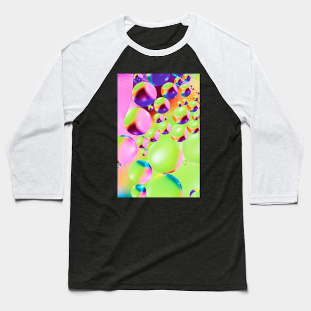 Colorful close up of oil drops in water Baseball T-Shirt by philippemx